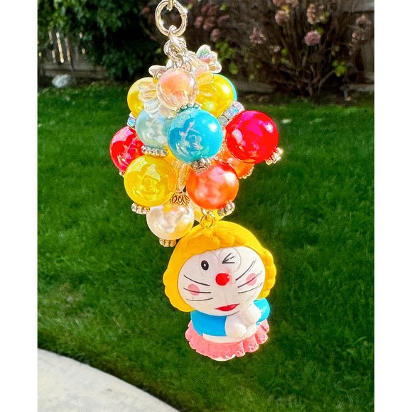 Doraemon Female Kawaii Keychain Purse Bag Charm - Picture 1 of 7